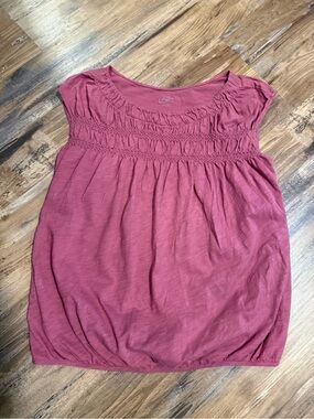 LOFT Sleeveless Smocked Yoke Top - Rose